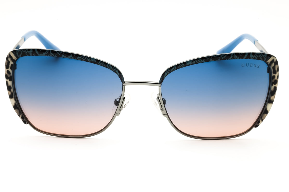 Guess GU00218-10W shiny light nickeltin Cat eye Sunglasses 57mm Sunglasses