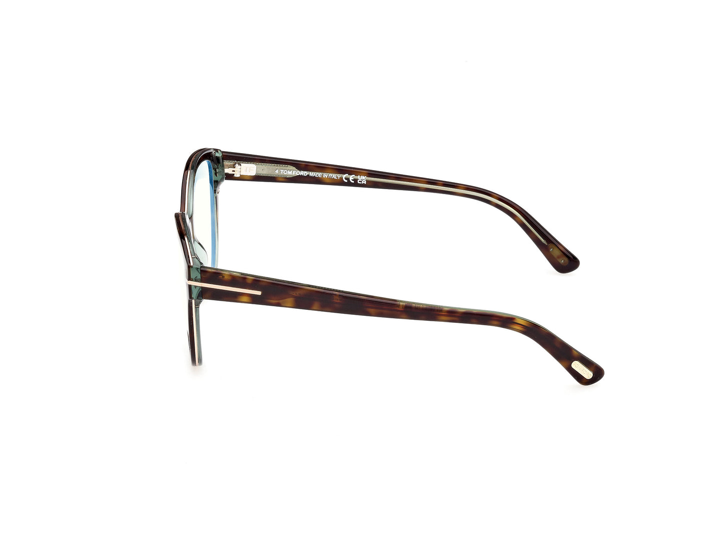Tom Ford FT5954-B-055 eyeglasses in havana frame with clear lenses