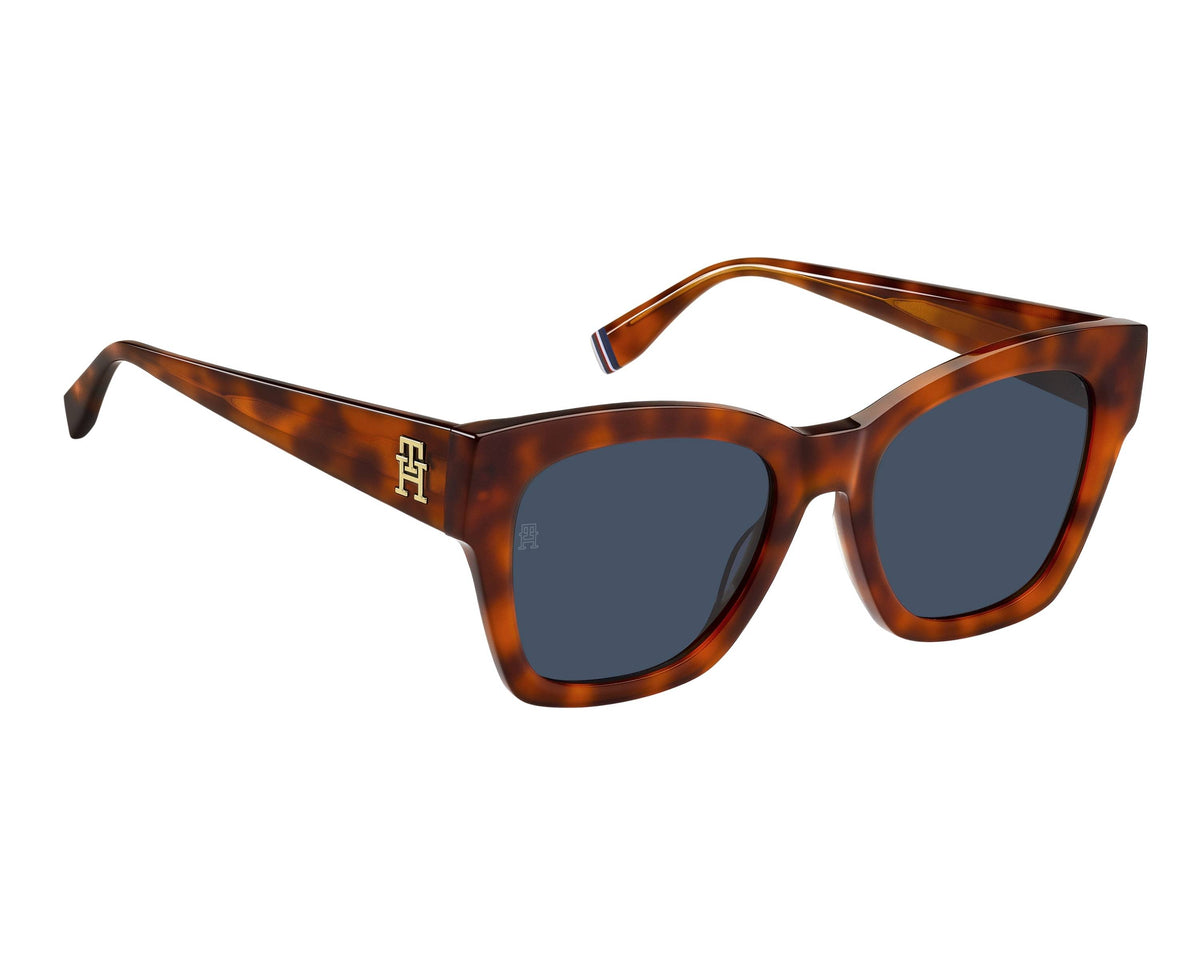Tommy Hilfiger 52mm sunglasses in havana frame with blue lenses