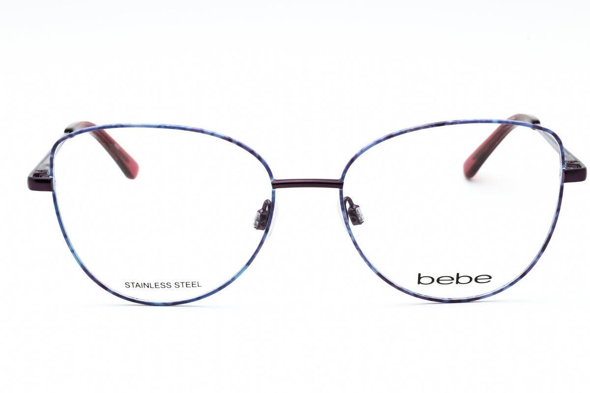 Bebe BB5207-501 PLUM FLORAL Cat eye Eyeglasses 53mm Eyeglasses
