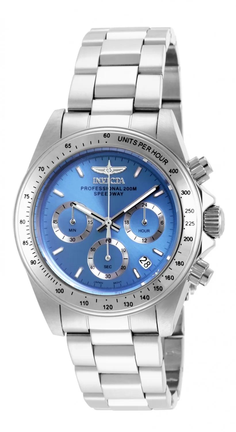 Invicta 16655 watch with blue dial and stainless steel band