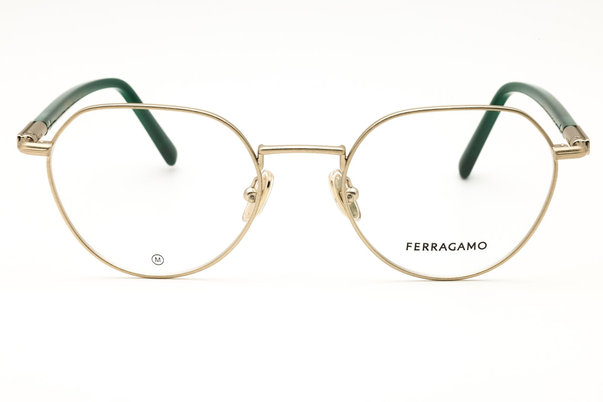 Salvatore Ferragamo SF2233-711 ANTIQUE GOLD Round Eyeglasses 51mm Eyeglasses
