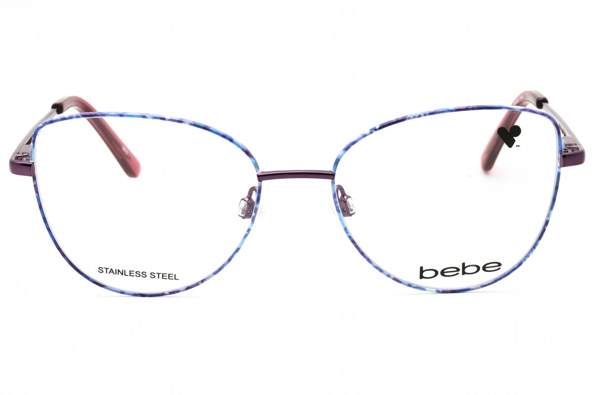 Bebe BB5207-501 PLUM FLORAL Cat eye Eyeglasses 51mm Eyeglasses
