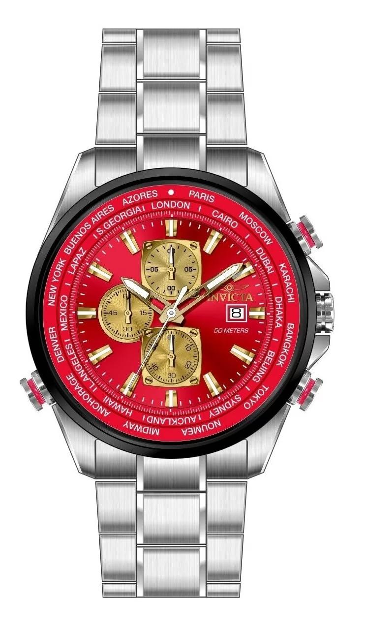 Invicta 50502 50502 Watch - Red Dial Stainless Steel Band