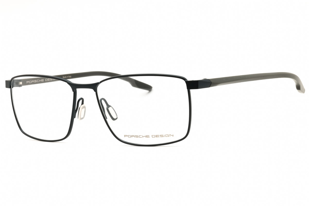 Porsche P8733-57D eyeglasses in blue, dark grey frame with clear demo lenses
