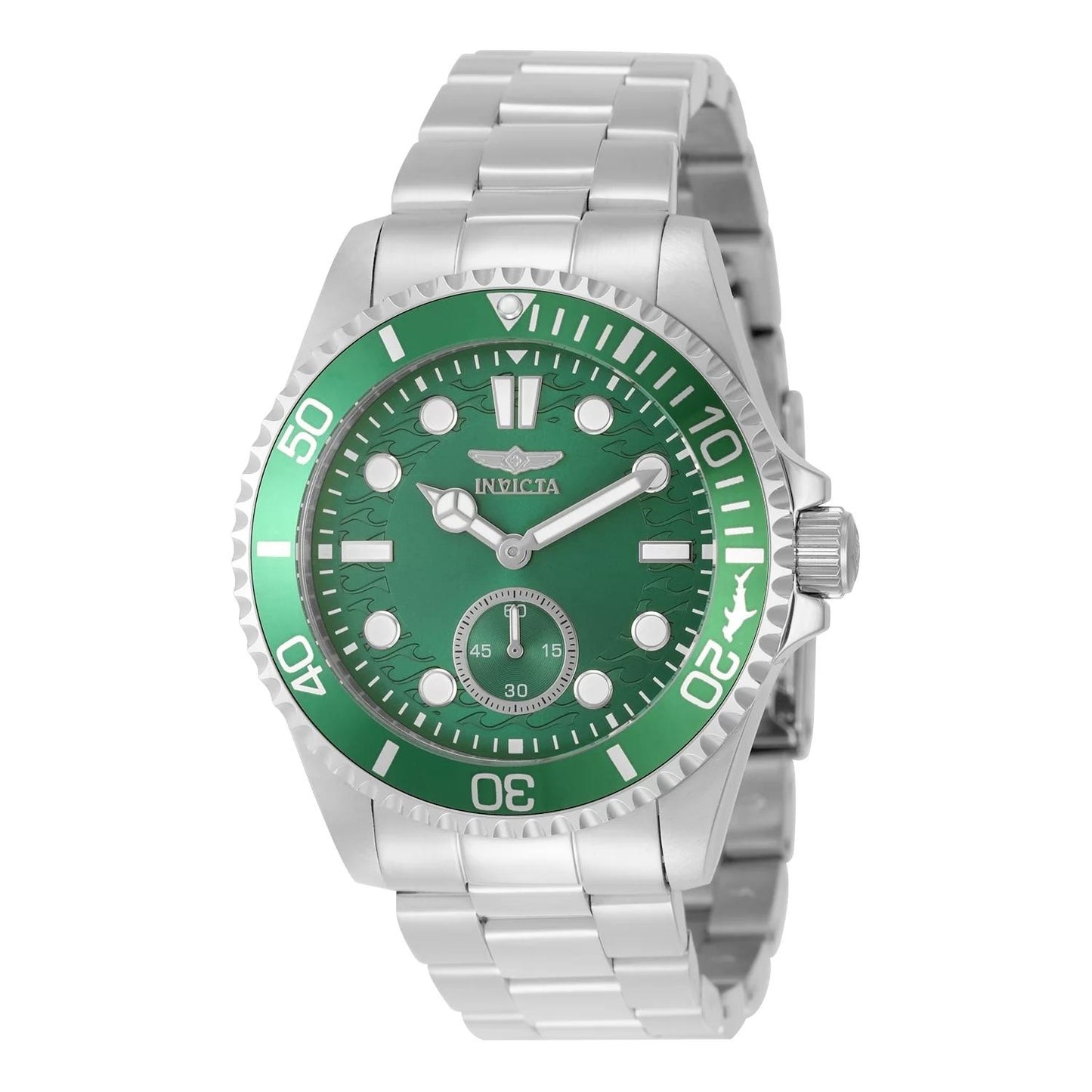 Invicta 49423 watch with green dial and stainless steel band