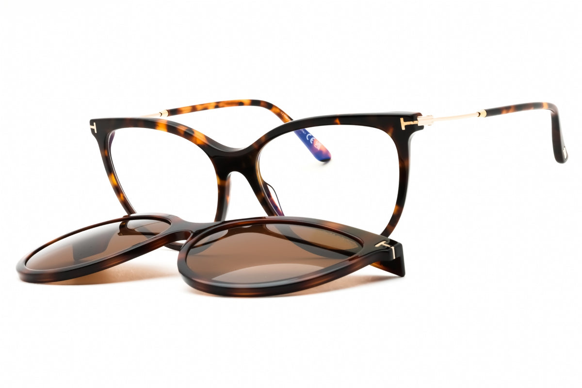 Tom Ford Clip On FT5994-B-052 Havana Cat Eye Eyeglasses 56mm