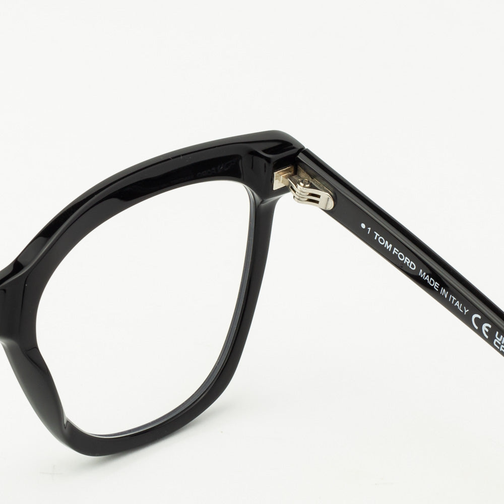 Tom Ford FT6042-B-001 eyeglasses in black frame with clear lenses