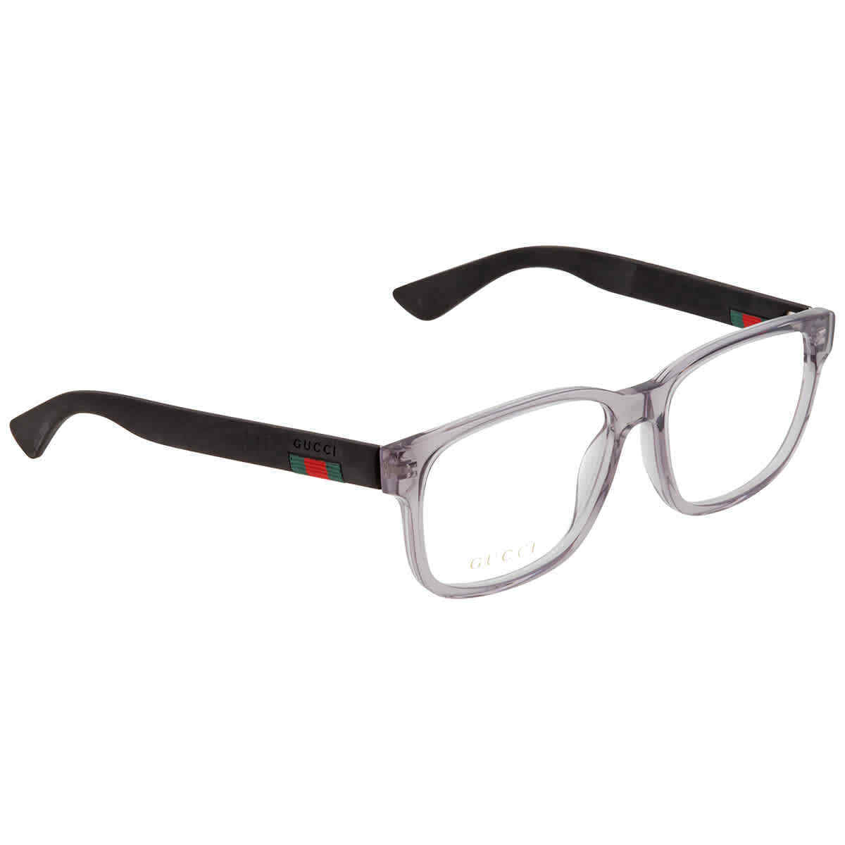 Gucci GG0011o-007 eyeglasses in black frame with clear lenses
