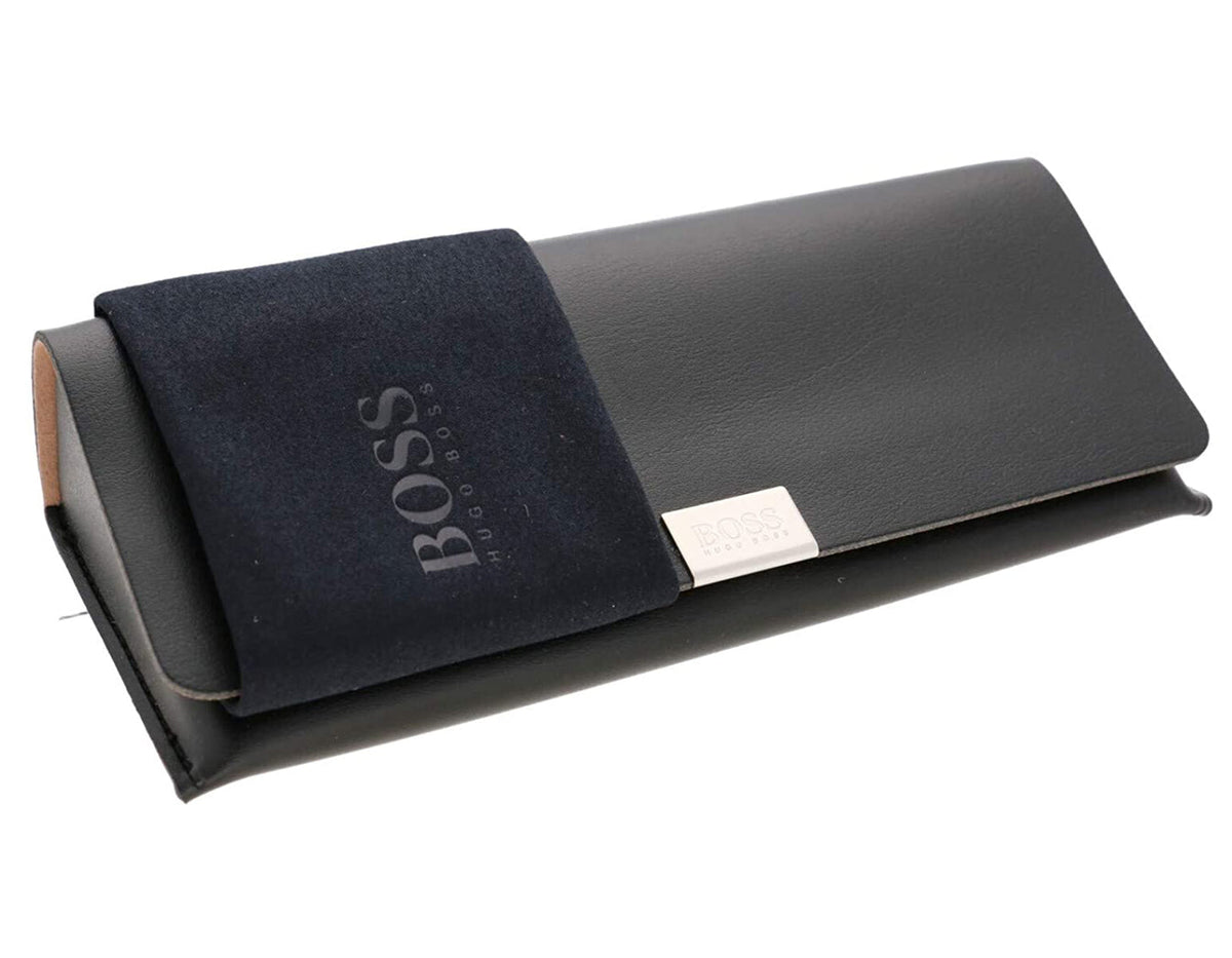 Hugo Boss 50mm Round eyeglasses in blk gold b frame with clear lenses