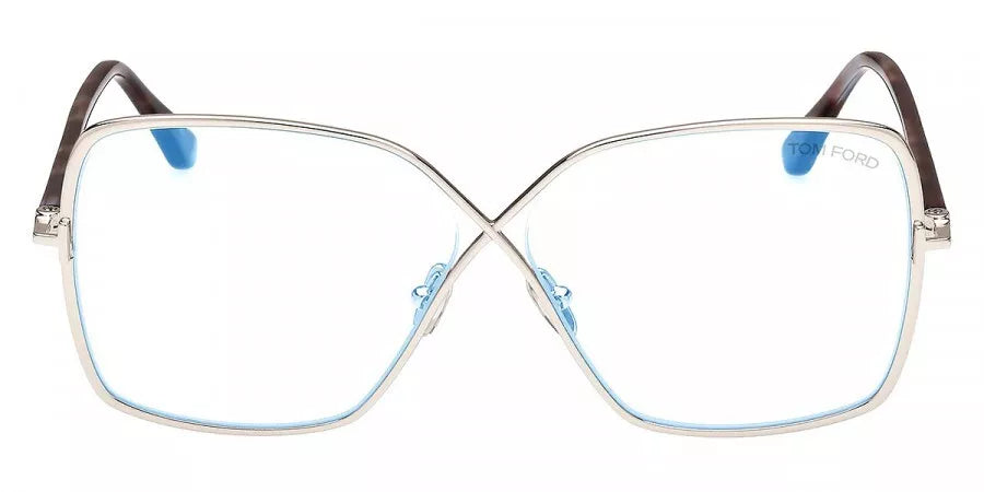 Tom Ford FT5841-B-016-59 eyeglasses in brown frame with clear lenses