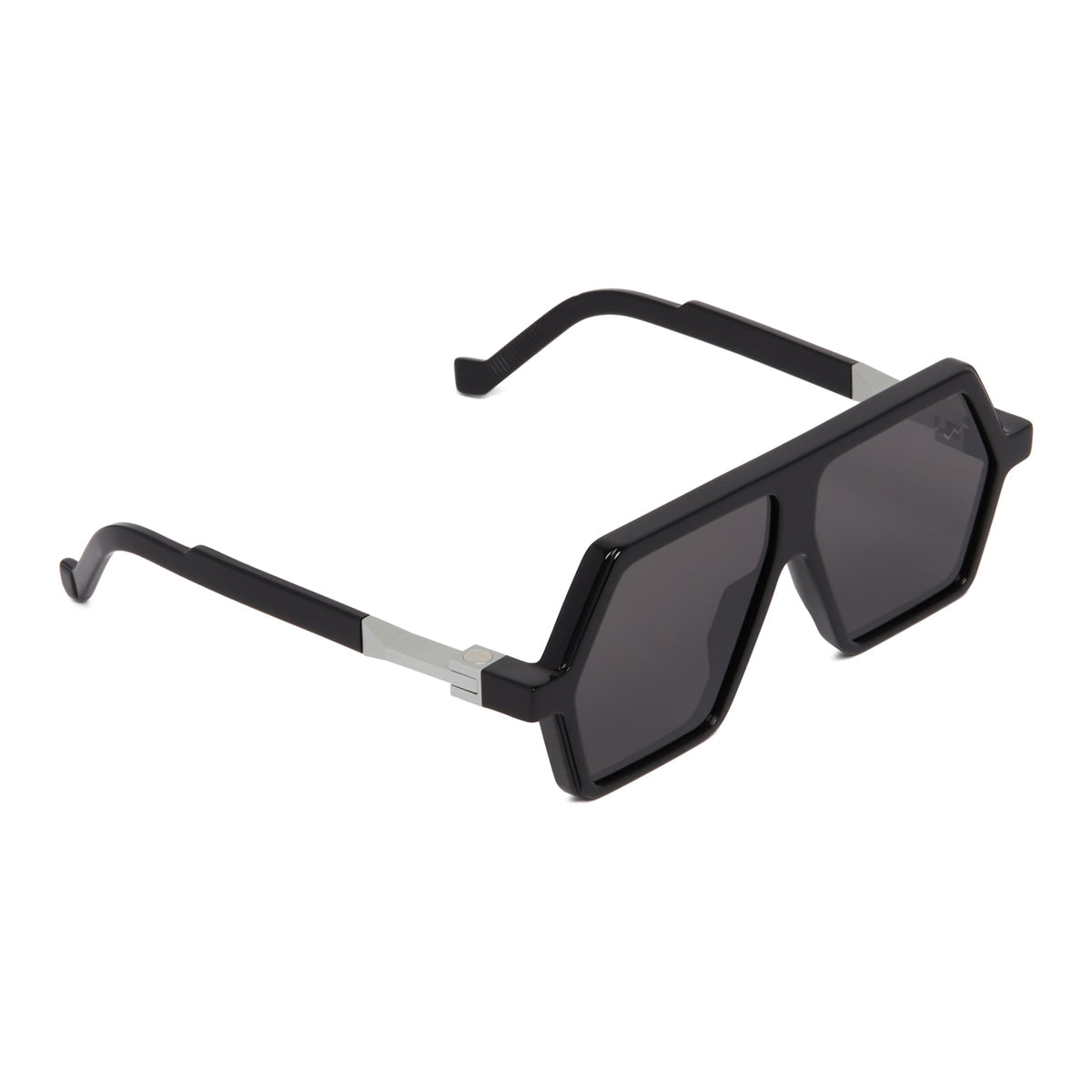 Vava BL0001-BLK-Mat BLK SIL sunglasses in black matte/black/silver frame with silver lenses