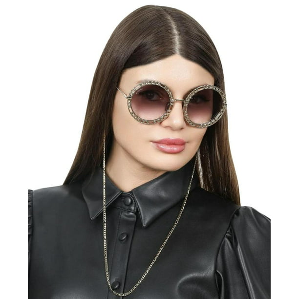 Gucci GG1113S-002-53 sunglasses in gold frame with violet lenses