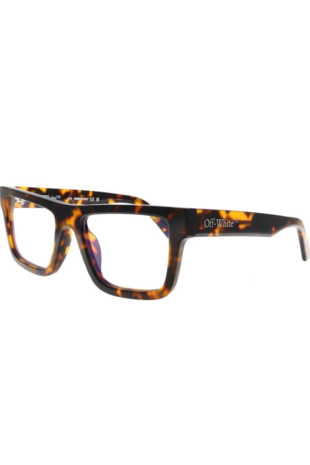Off-White Style 25 Havana Blue Block Light 54mm New Eyeglasses
