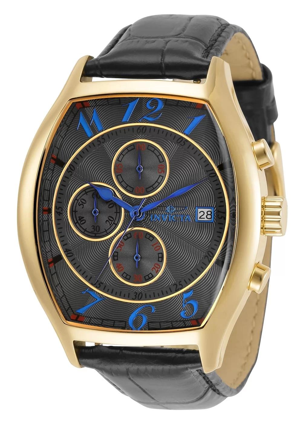 Invicta 34015 34015 Watch - Black Dial Leather Band