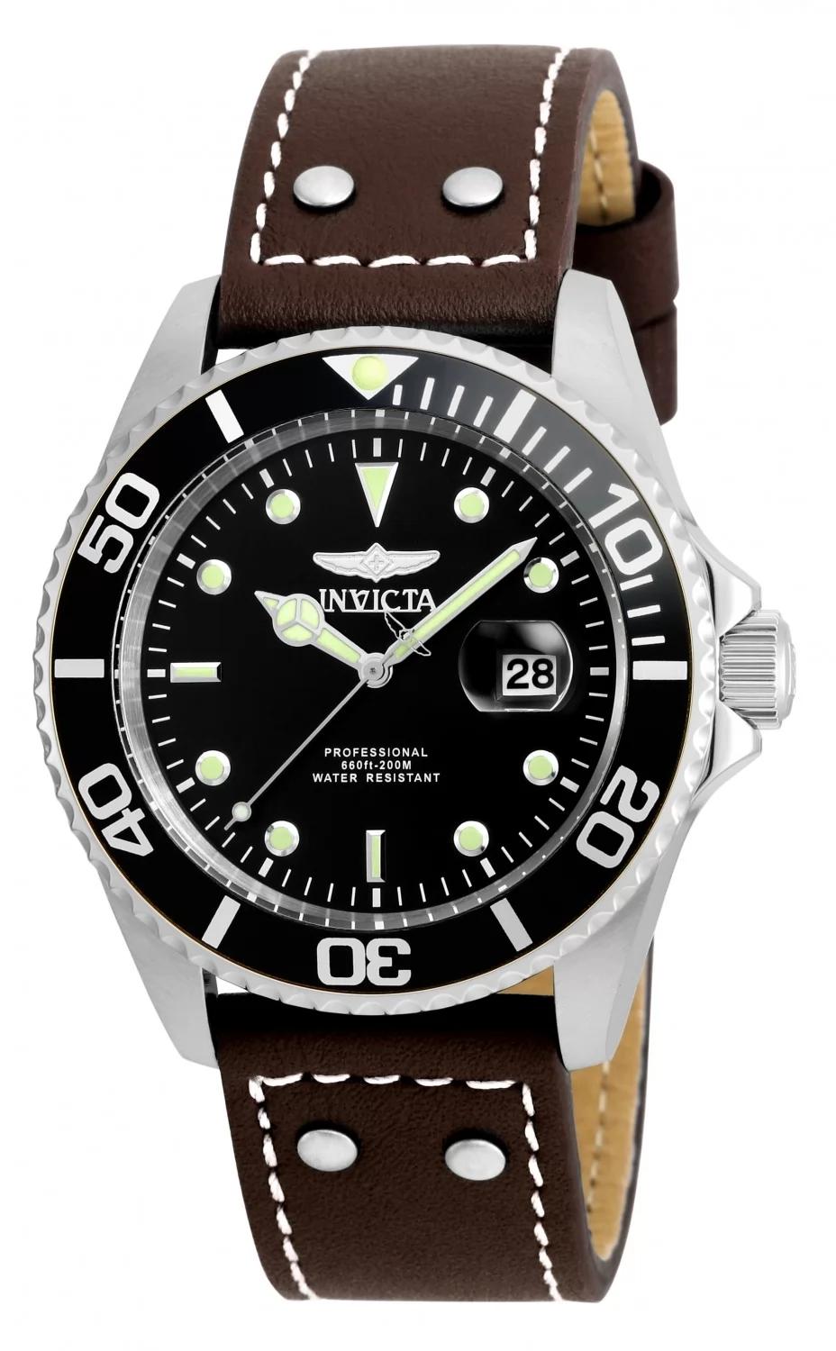 Invicta 22069 22069 Watch - Black Dial Leather Band