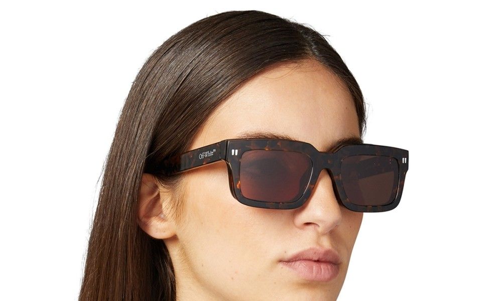 Off White CLIP ON -OERI130S24PLA0016064 sunglasses in havana frame with polarized lenses