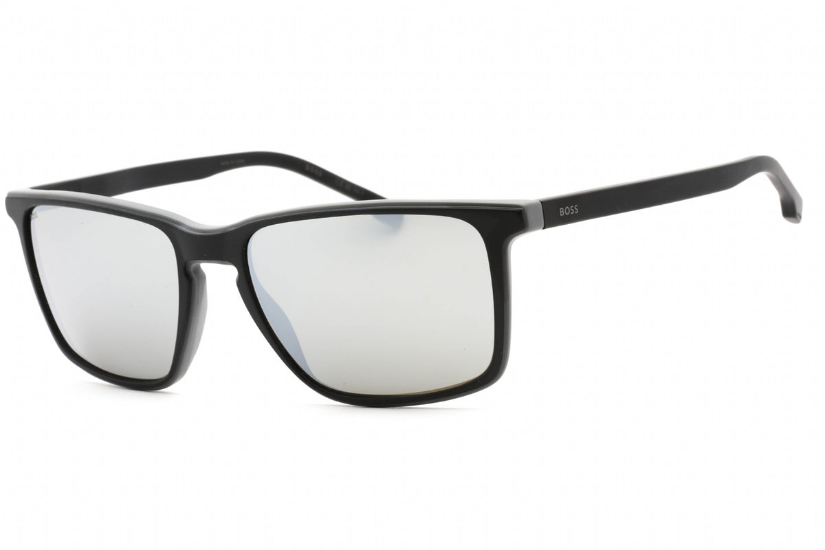 Hugo Boss BOSS 1556/O/S-0O6W T4 sunglasses in matte black grey frame with silver mirror lenses