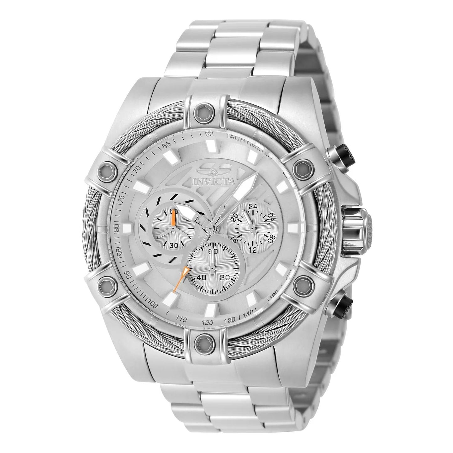 Invicta 48864 watch with silver dial and stainless steel band