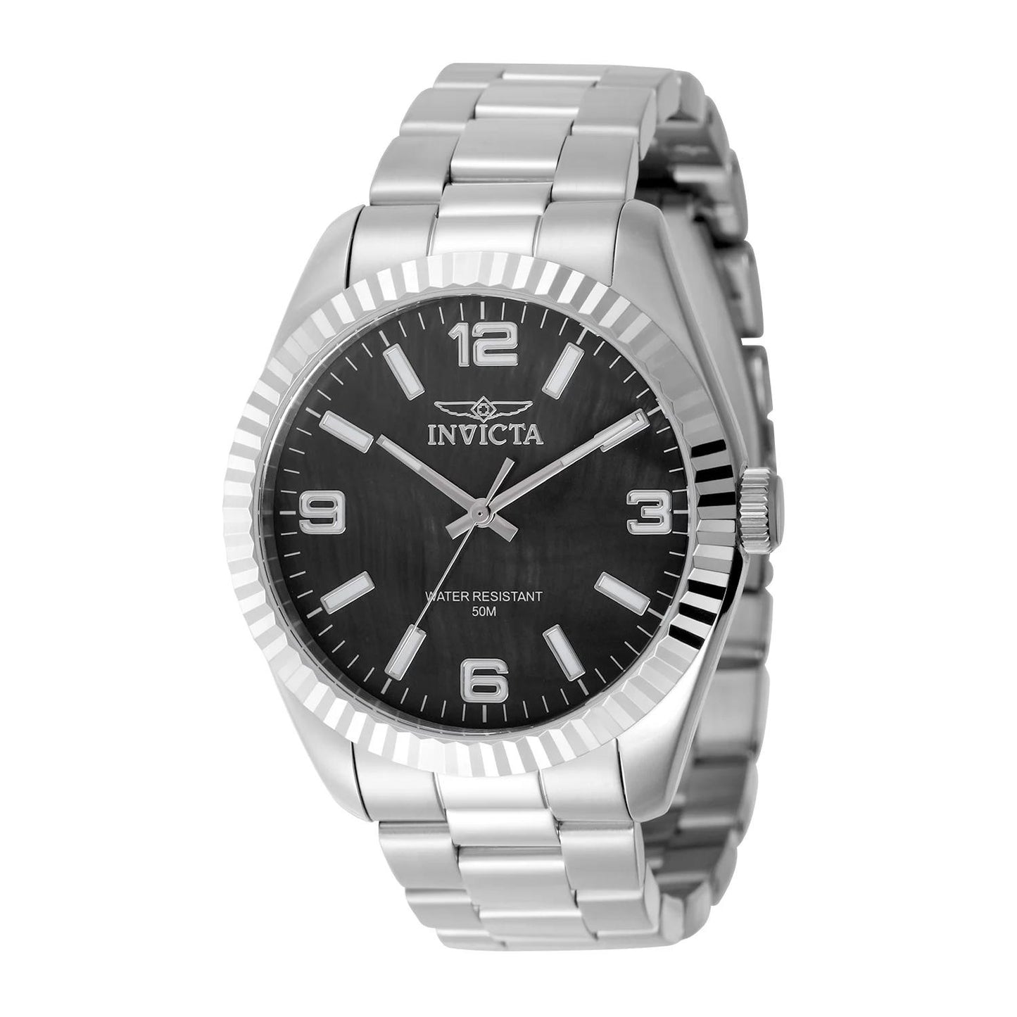 Invicta 50129 50129 Watch - Black Dial Stainless Steel Band