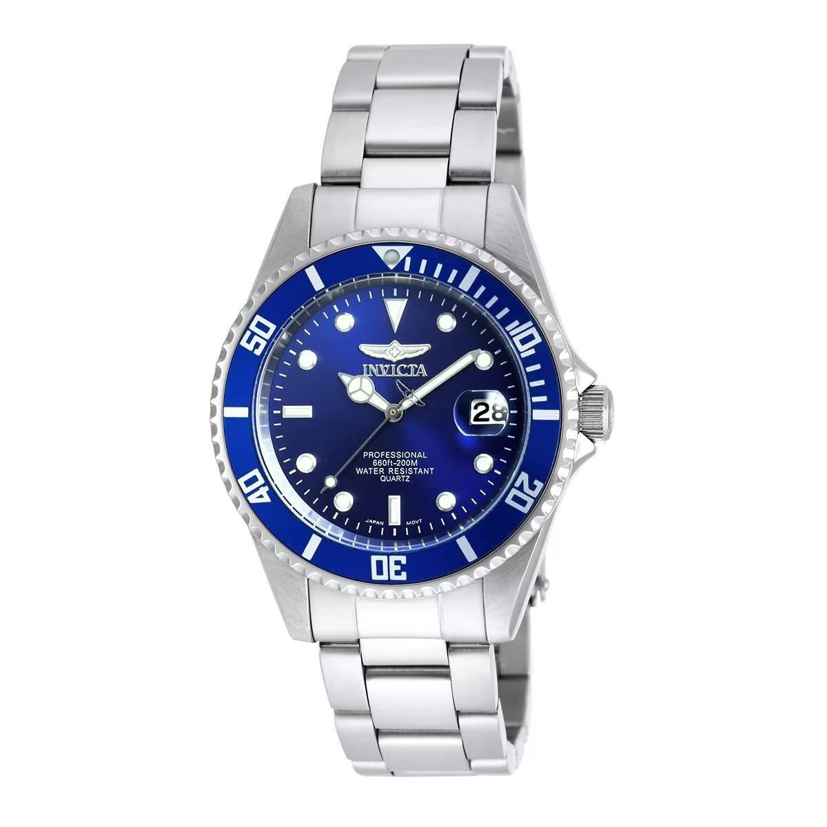 Invicta 9204OB watch with blue dial and stainless steel band
