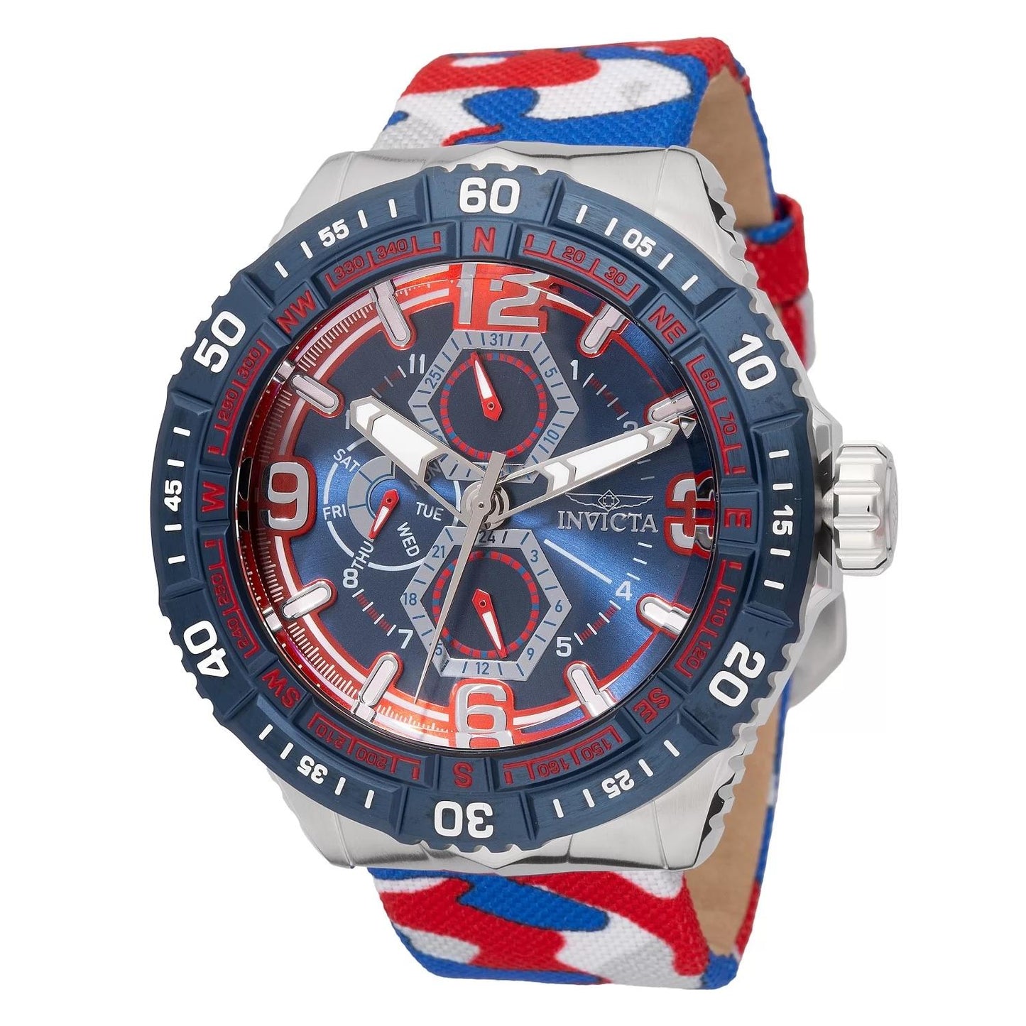 Invicta 49631 49631 Watch - Red, Blue Dial Nylon Band