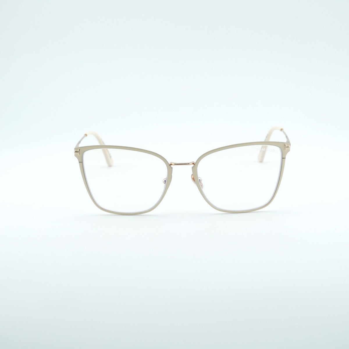 Tom Ford FT5839-B-025 eyeglasses in white frame with clear lenses