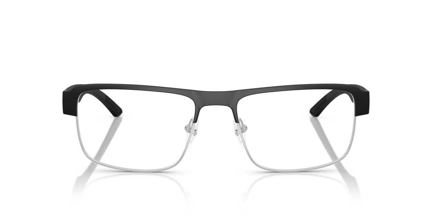 Prada PS51RV-1BO1O1-56 eyeglasses in matte black frame with clear lenses