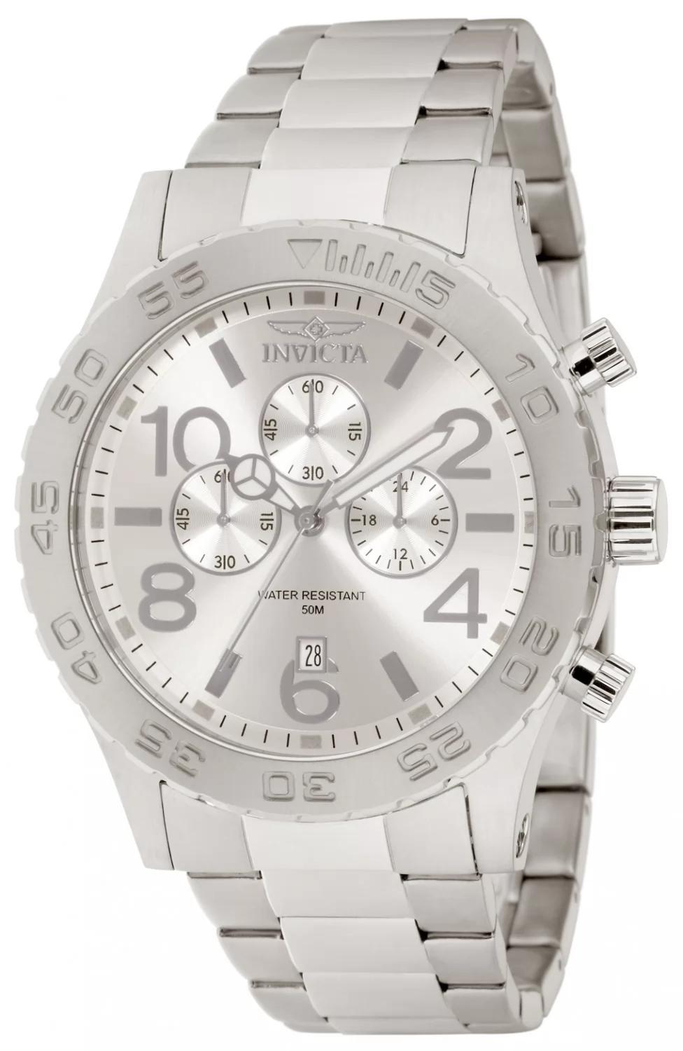 Invicta 1269 watch with silver dial and stainless steel band