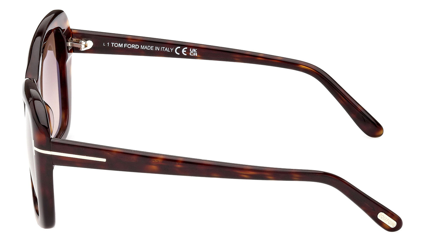 Tom Ford FT1008-52F sunglasses in havana frame with gradient brown lenses