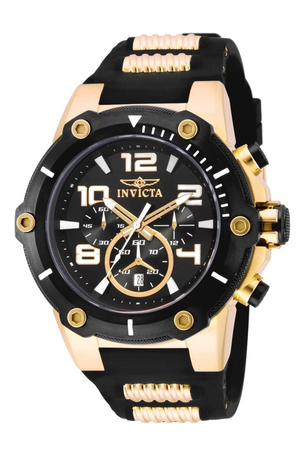 Invicta 17200 17200 Watch - Black Dial Polyurethane/Stainless Steel Band
