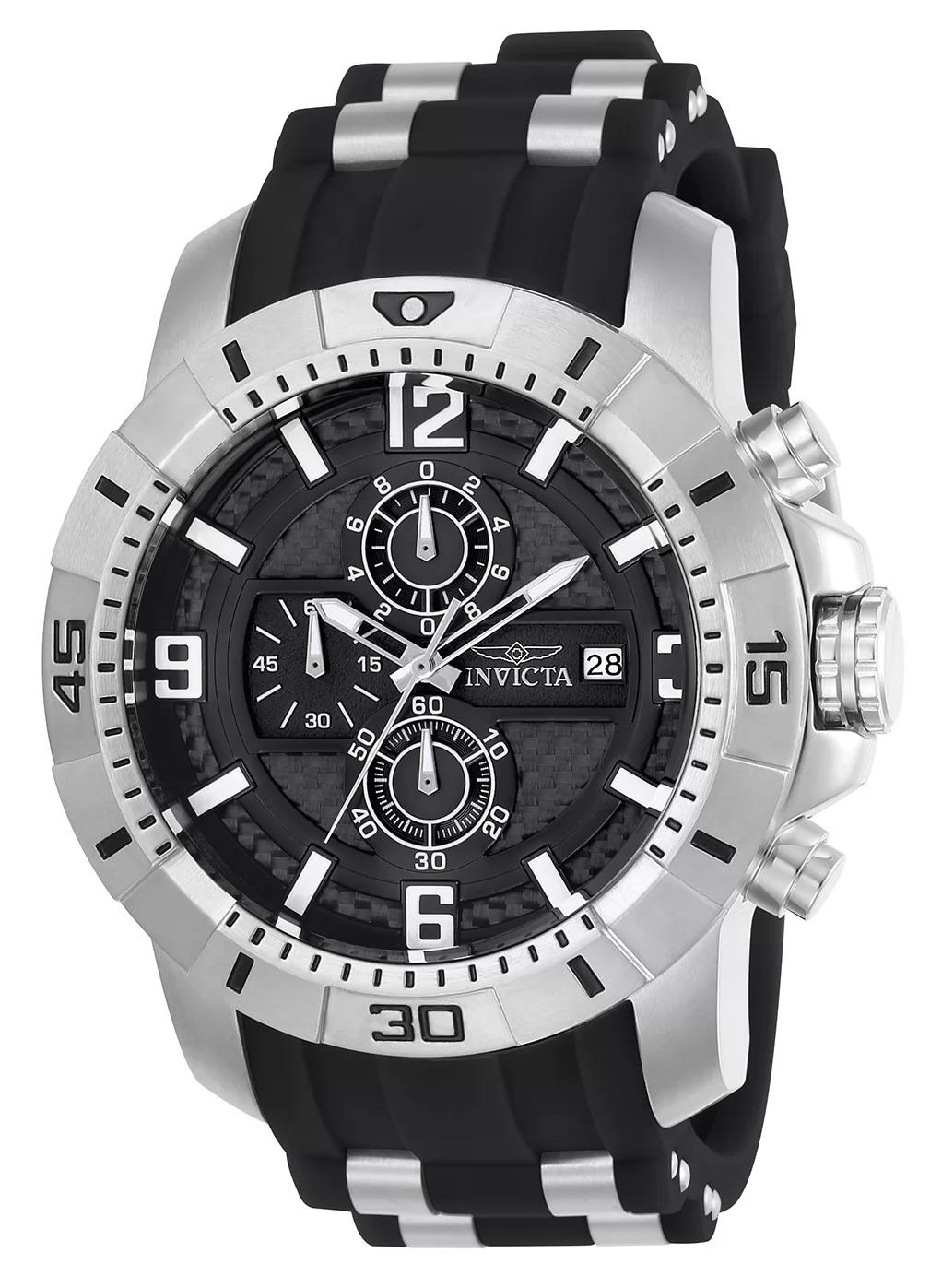 Invicta 24962 24962 Watch - Black Dial Polyurethane/Stainless Steel Band