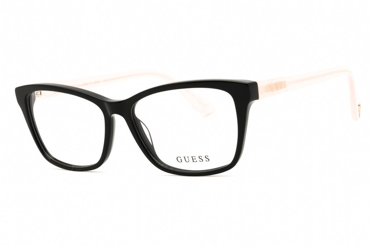 Guess GU50185-001 eyeglasses in shiny black frame with clear lenses