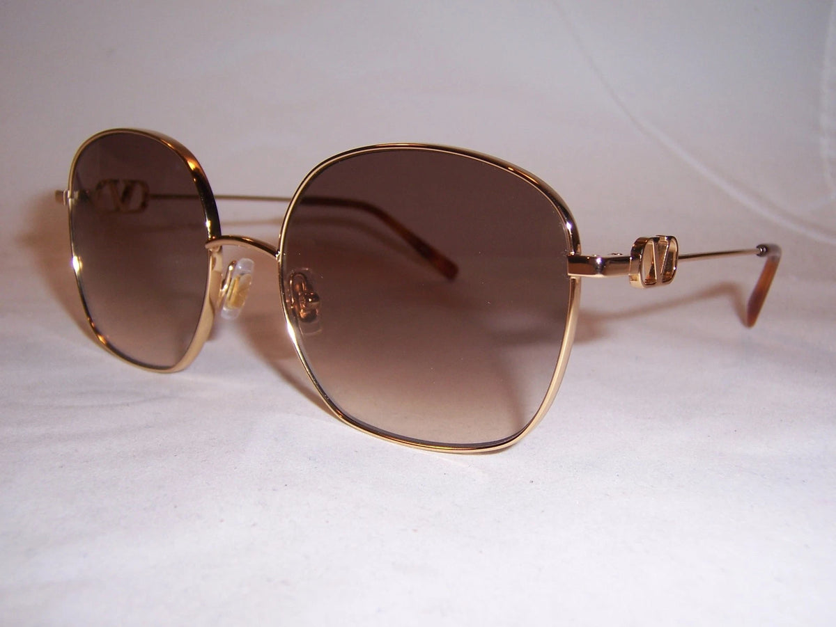Valentino VG0028S-002 sunglasses in gold frame with brown lenses
