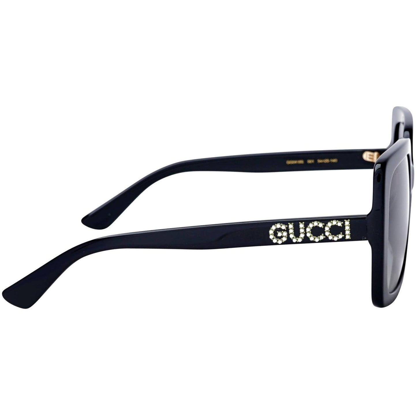 Gucci GG0418S 001 sunglasses in black frame with grey gradient lenses