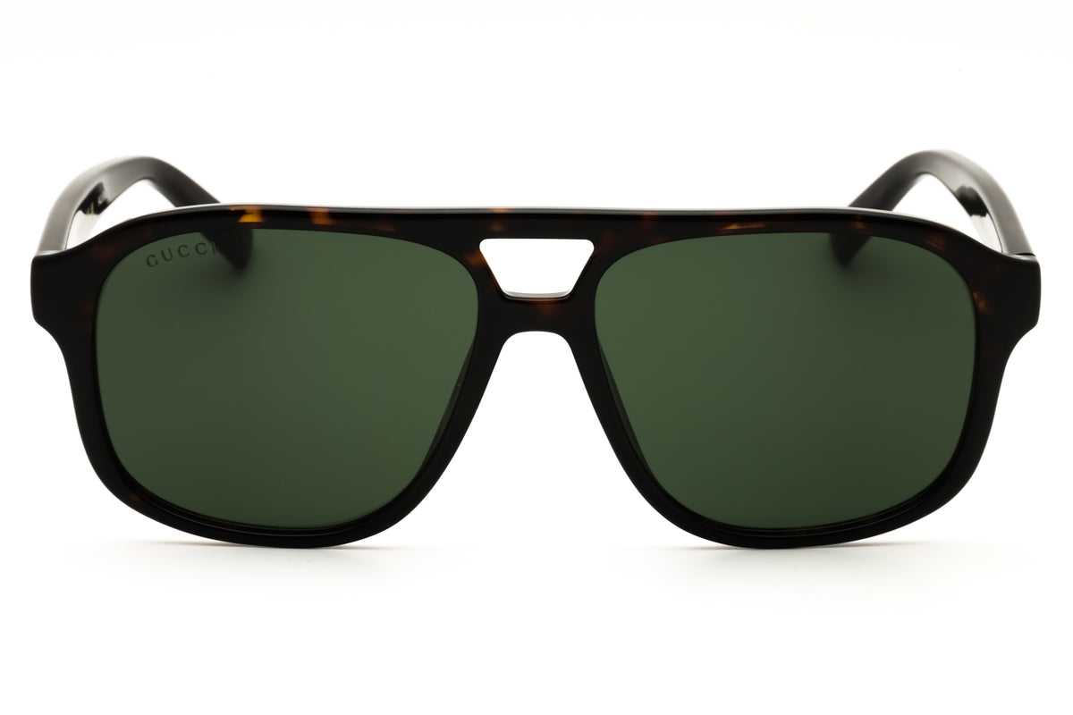 Gucci GG1856S-002 Shiny Dark Havana Rectangular Sunglasses 57mm Sunglasses