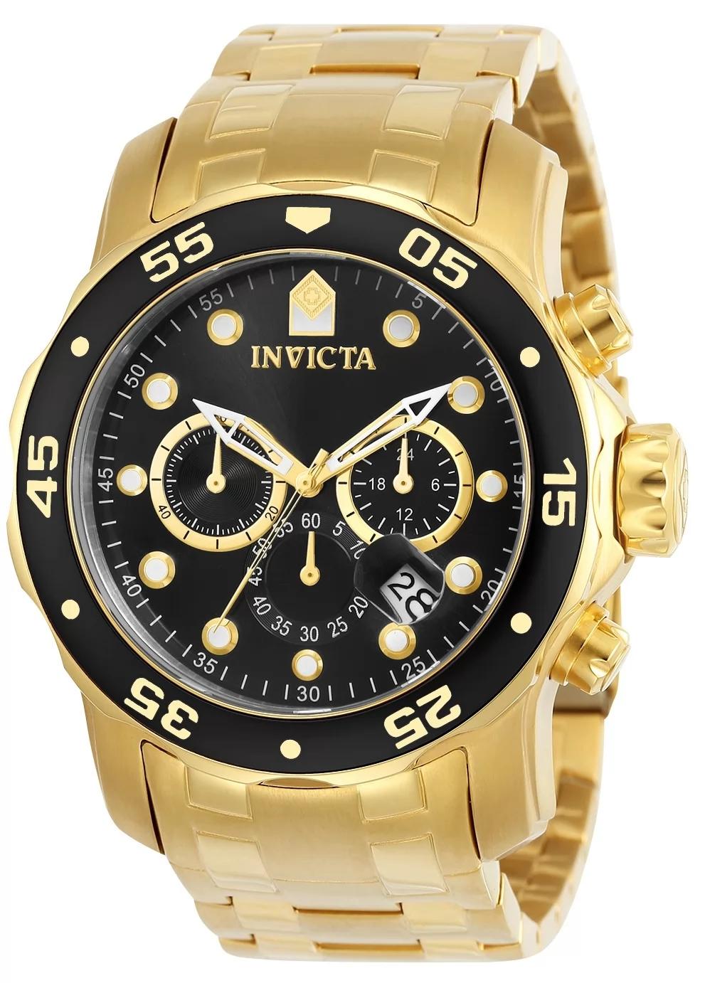 Invicta 0072 0072 Watch - Black Dial Stainless Steel Band