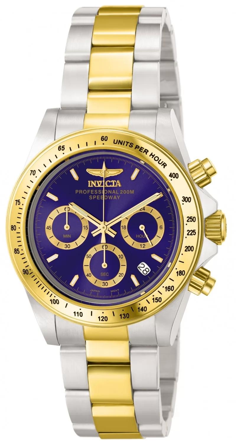 Invicta 3644 watch with blue dial and stainless steel band