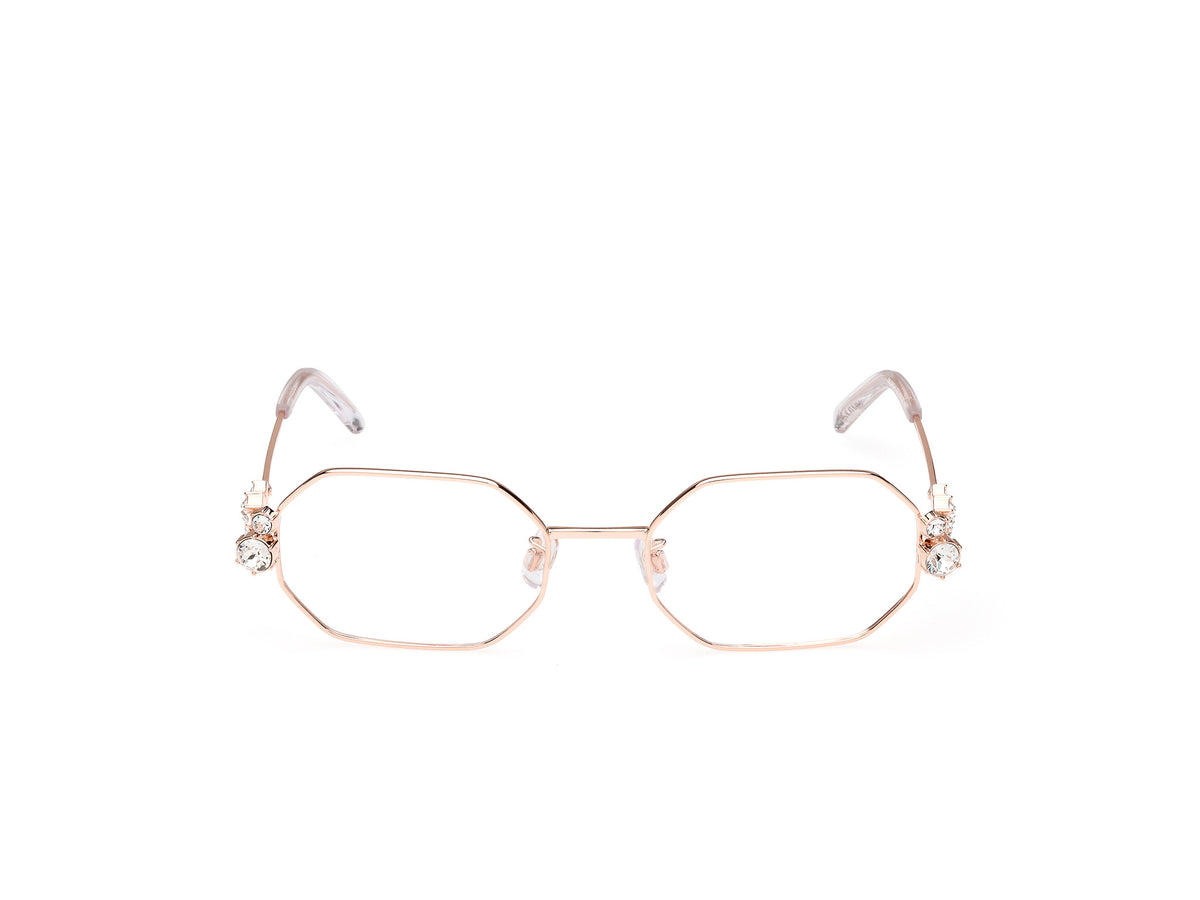 Swarovski SK5455-H-033-55 eyeglasses in pink gold frame with clear lenses