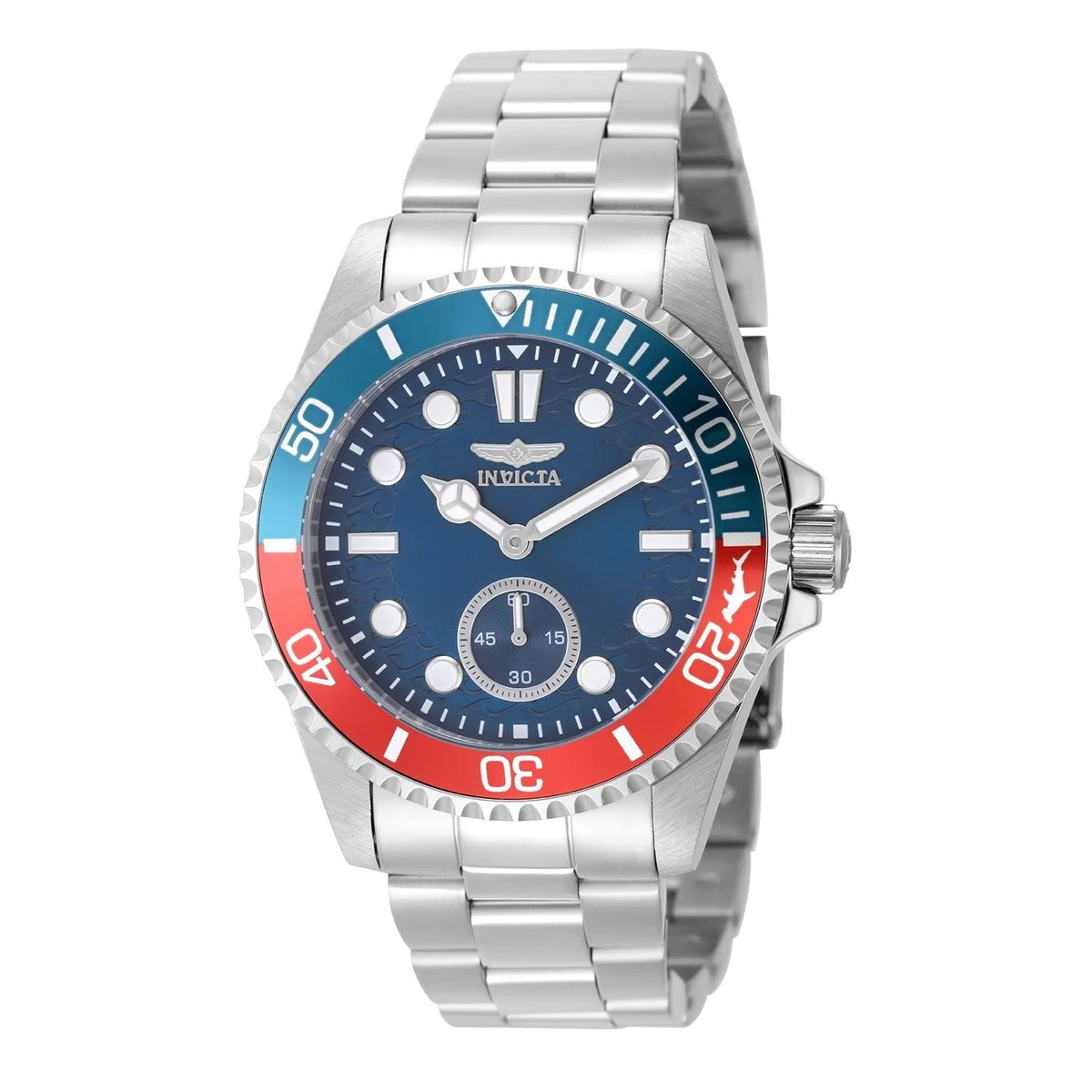 Invicta 49436 watch with blue dial and stainless steel band