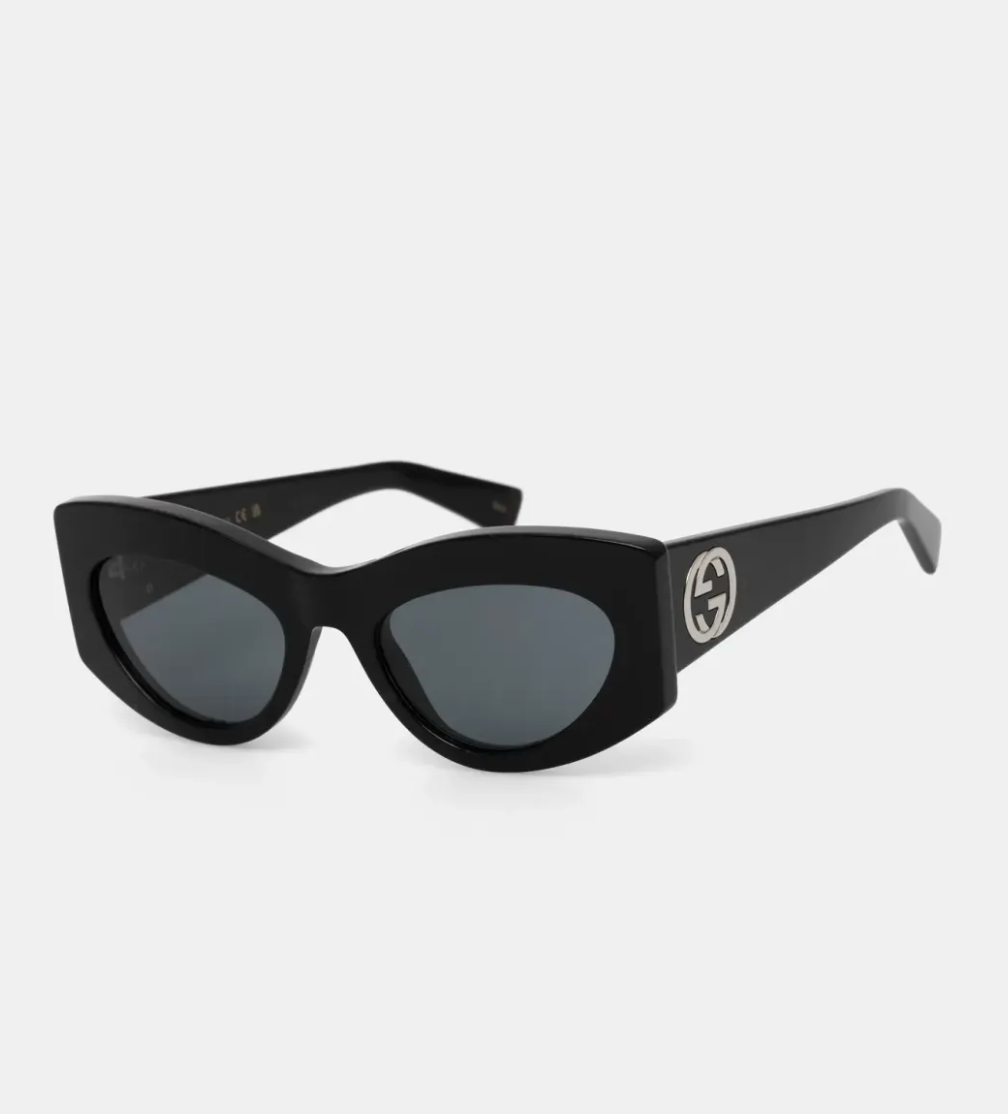 Gucci GG1843S-001-53 sunglasses in black frame with grey lenses