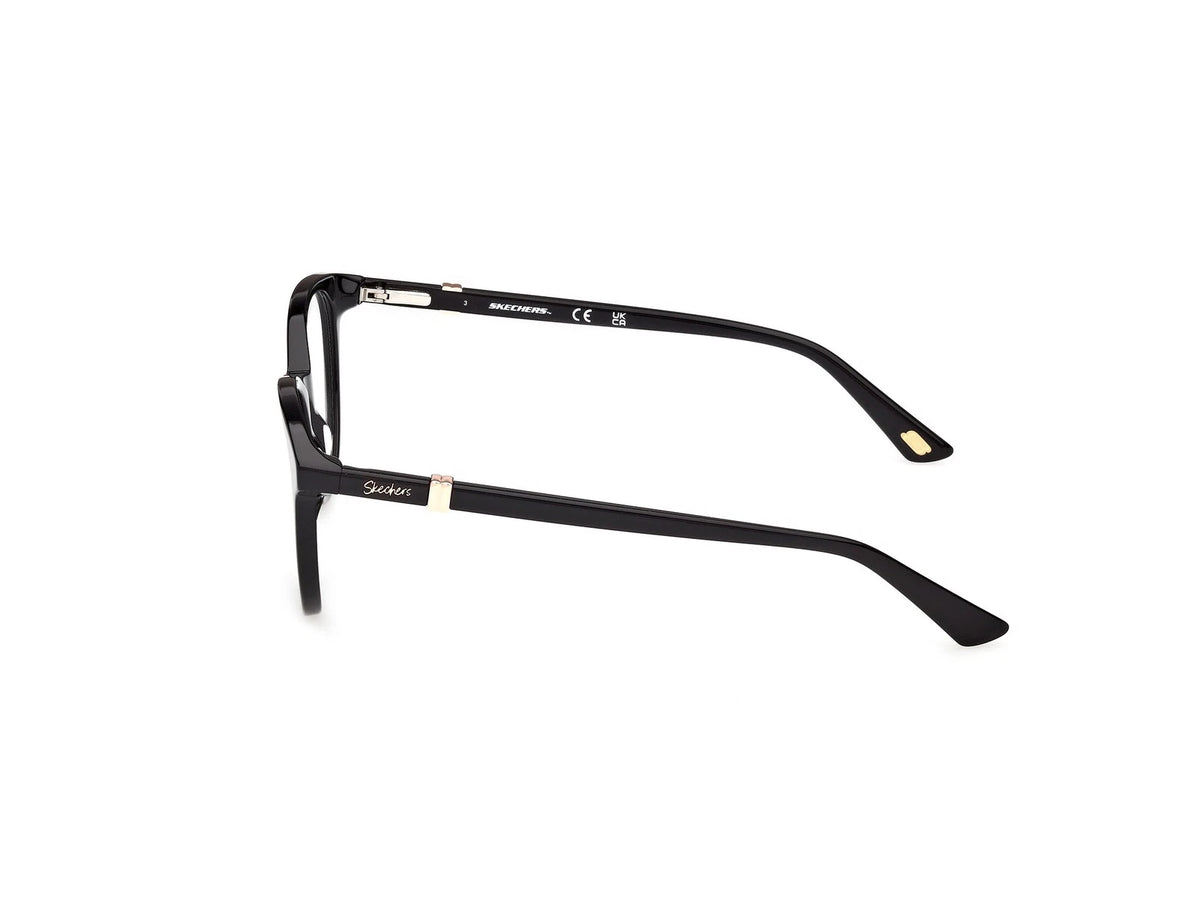 Skechers SE50179-001-50 eyeglasses in shiny black frame with clear lenses