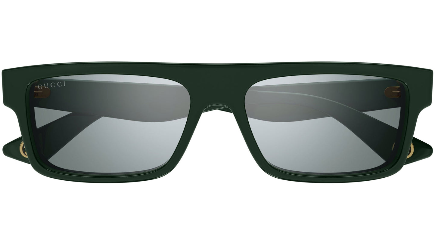 Gucci GG1616S-003-57 sunglasses in green frame with silver mirror lenses