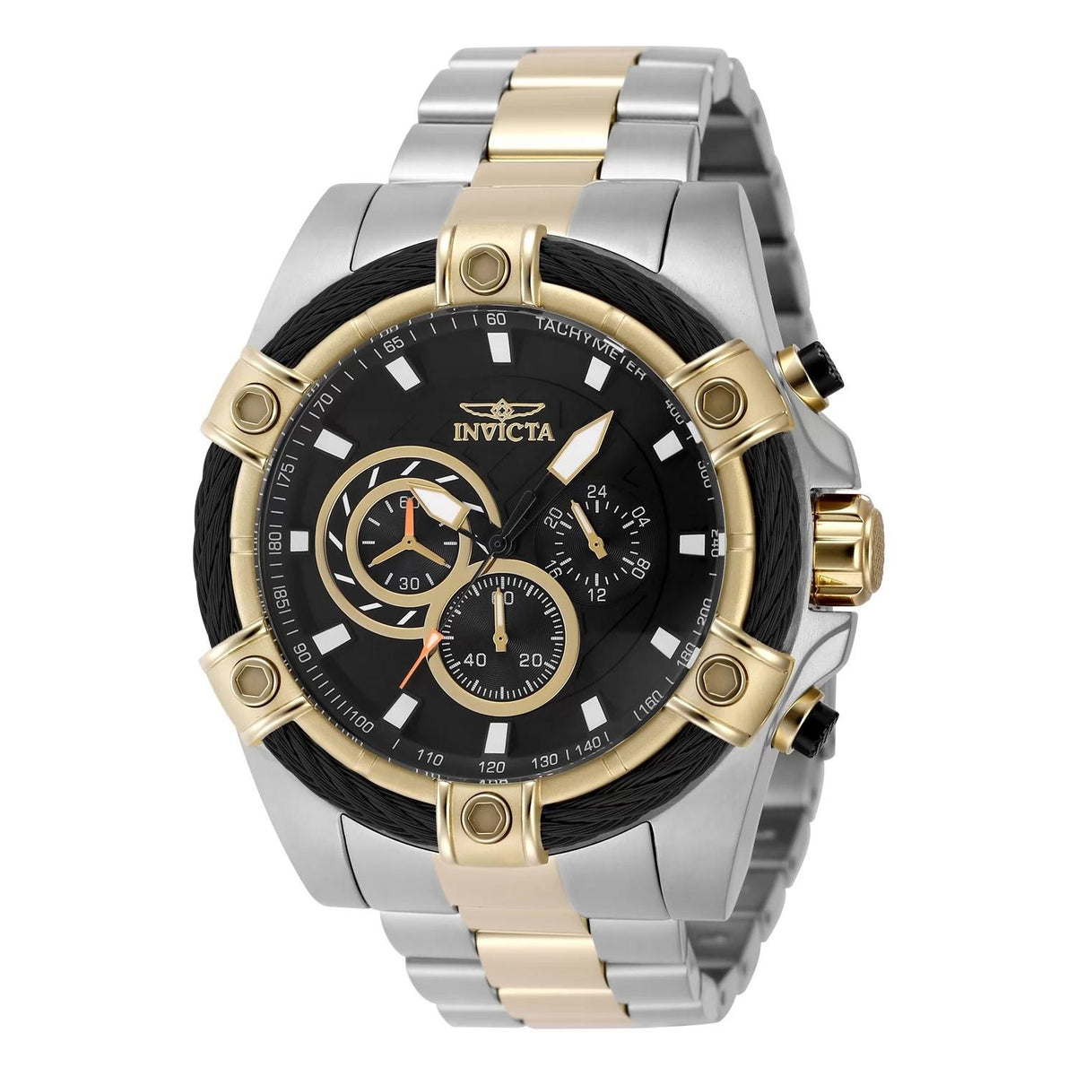 Invicta 48868 watch with black dial and stainless steel band