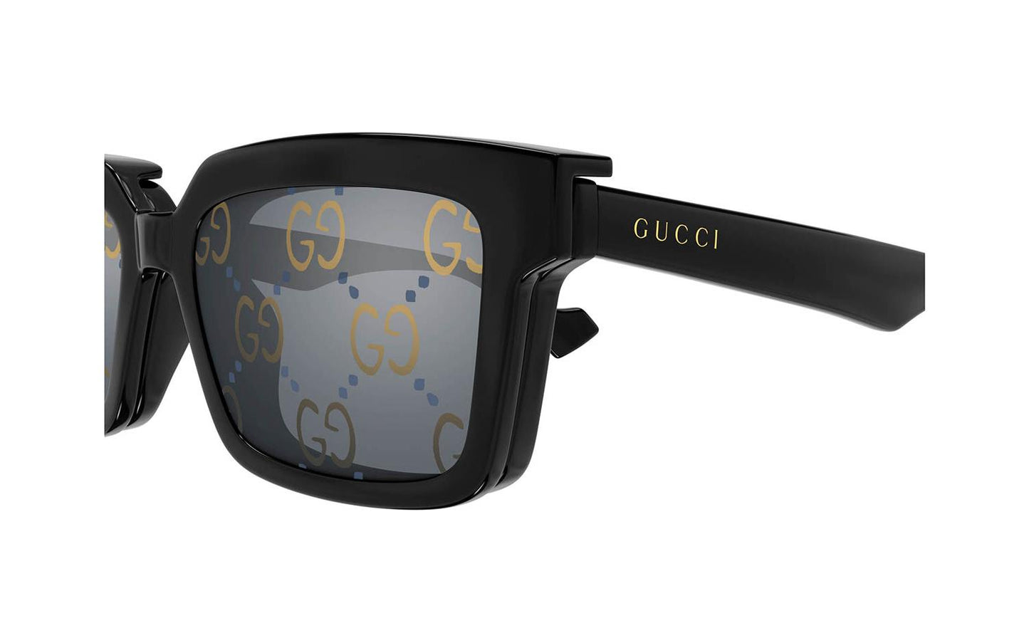 Gucci GG1543S-001-54 sunglasses in black frame with clip on brown with light mirror lenses