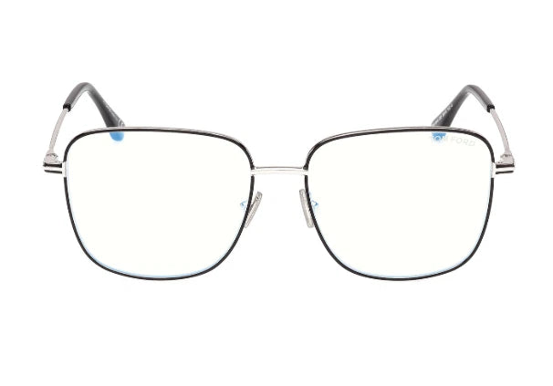 Tom Ford FT6136-B-005-56 eyeglasses in black frame with clear lenses