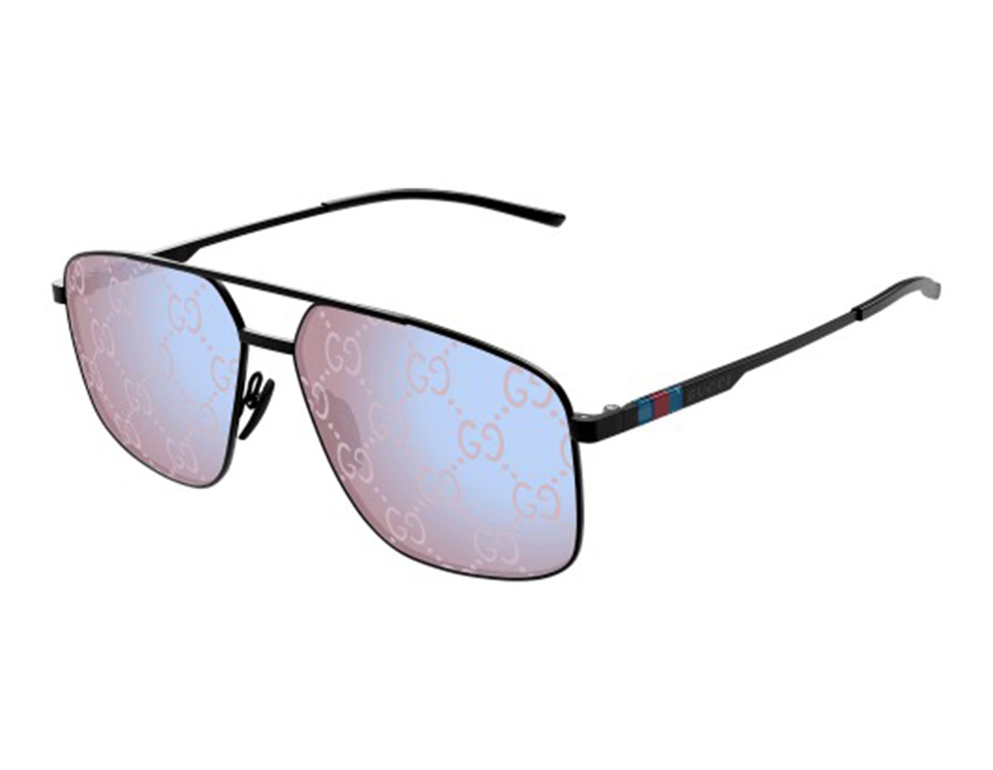 Gucci GG1676S-005 sunglasses in black frame with violet lenses