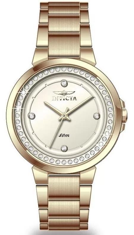 Invicta 50165 50165 Watch - Gold Dial Stainless Steel Band