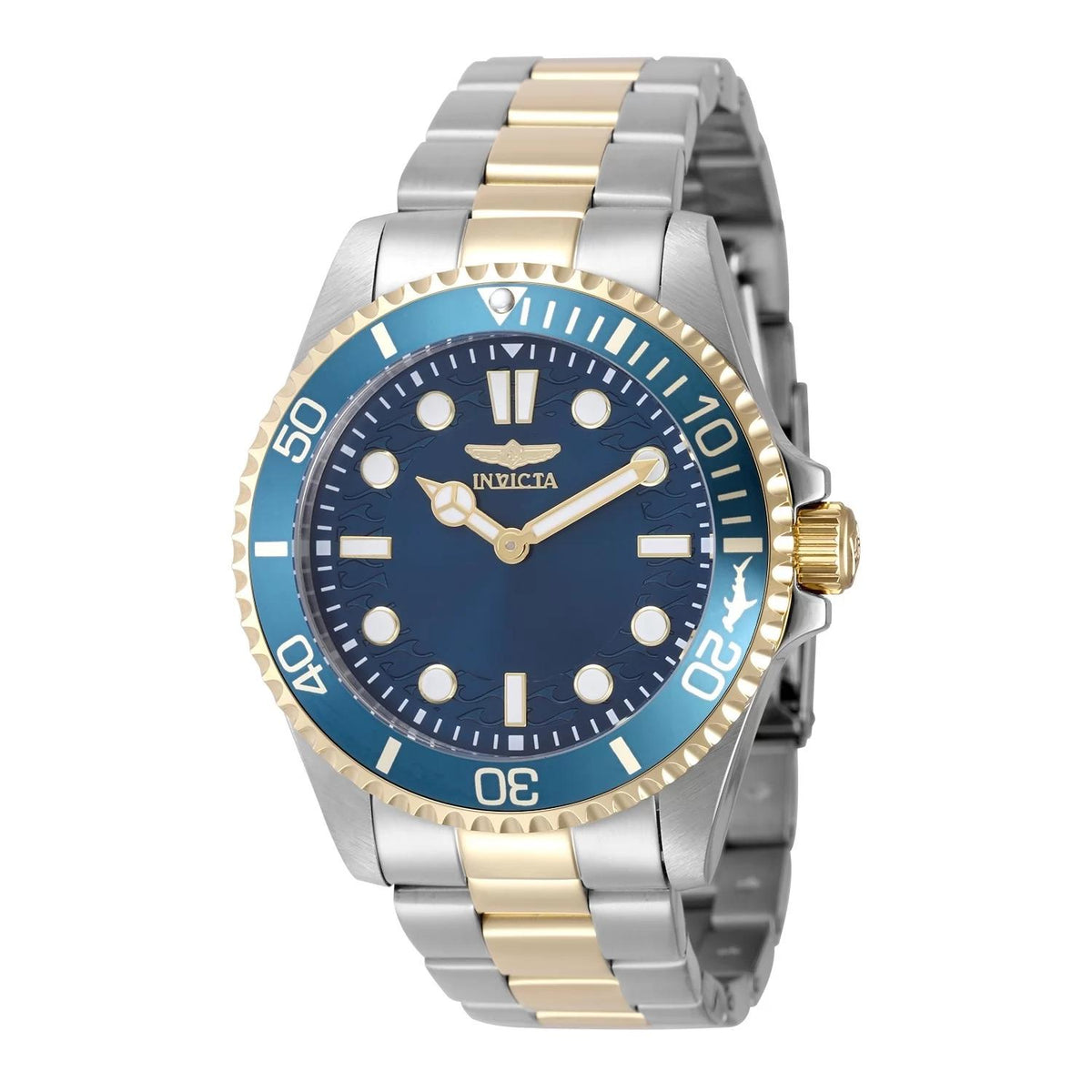 Invicta 49696 watch with blue dial and stainless steel band