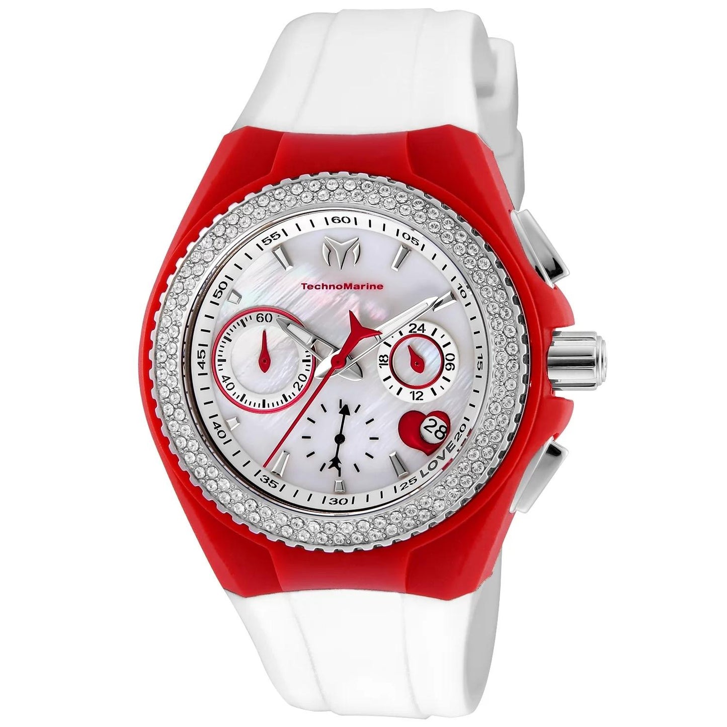 TechnoMarine TM-117001 watch with mother of pearl dial and silicon band